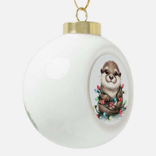 Kerstotter Keramische Bal Ornament (Links)