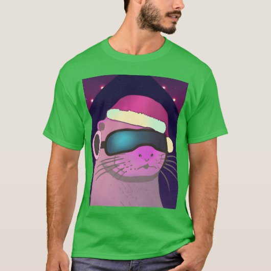 Kerstotter met kerstmuts cadeau t-shirt (Voorkant)