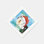 Kerstoude Engelse Sheepdog Napkins Servet (Hoek)