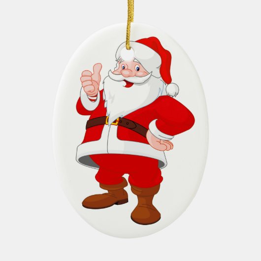 Kerstovaal Ornament/kerstkerstman Keramisch Ornament (Voorkant)