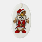 Kerstovaal Ornament/Santa Beer Keramisch Ornament (Rechts)