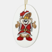 Kerstovaal Ornament/Santa Beer Keramisch Ornament (Links)
