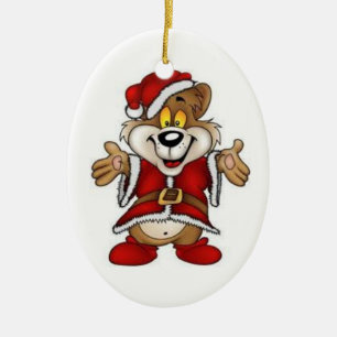 Kerstovaal Ornament/Santa Beer Keramisch Ornament