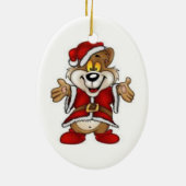 Kerstovaal Ornament/Santa Beer Keramisch Ornament (Achterkant)