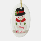 Kerstovaal Ornament/Snowman Keramisch Ornament (Rechts)