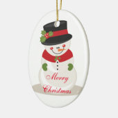 Kerstovaal Ornament/Snowman Keramisch Ornament (Links)