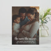 Kerstoverlaysfoto 'Hoe meer hoe beter' Feestdagenkaart (Staand voorkant)