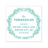 Kerstoverzicht met terugzendadres  zelfinktende stempel (Design)