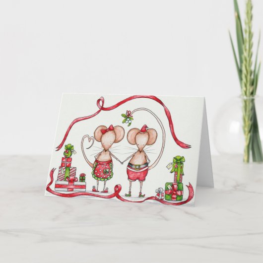 kerstpaar feestdagen kaart (Voorkant)