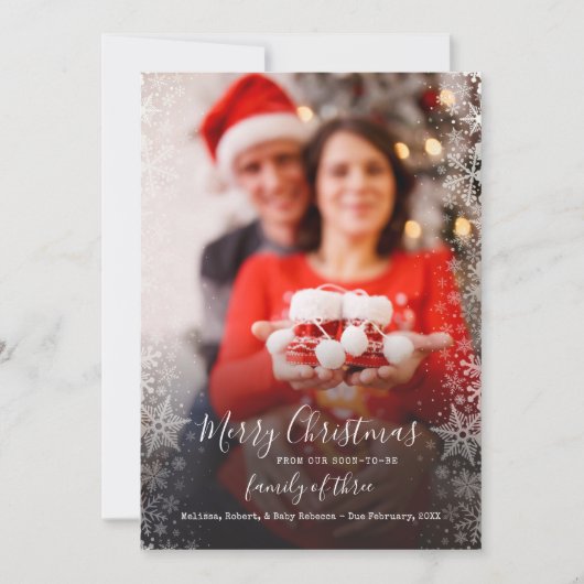 Kerstpaar foto Familie Zwangerschap Aankondiging (Voorkant)