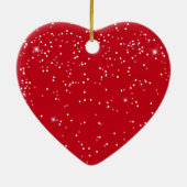 Kerstpaar Foto rood sneeuw terug Keramisch Ornament (Achterkant)