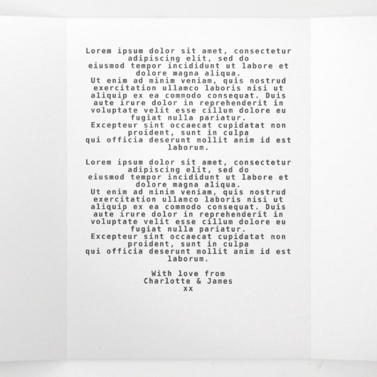 kerstpaar met hond en boom op maat drieluik wenskaart (Binnenkant midden)