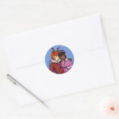 kerstpaar ronde sticker (Envelop)