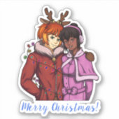 kerstpaar sticker (Voorkant)