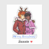 kerstpaar sticker (Vel)