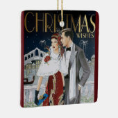 kerstpaar voor retroArt Deco Keramisch Ornament (Rechts)