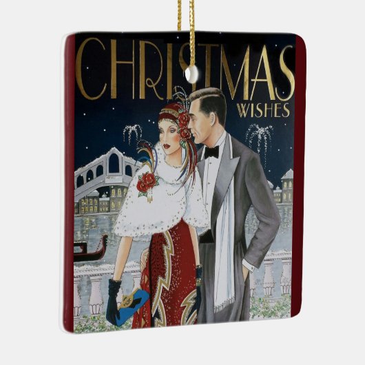  kerstpaar voor retroArt Deco Keramisch Ornament (Rechts)