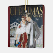 kerstpaar voor retroArt Deco Keramisch Ornament (Links)