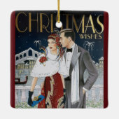 kerstpaar voor retroArt Deco Keramisch Ornament (Achterkant)