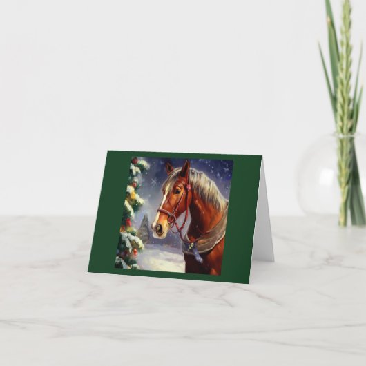 Kerstpaard 1 feestdagen kaart (Voorkant)