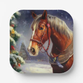 Kerstpaard 1 papieren bordje (Voorkant)