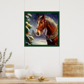 Kerstpaard 1 poster (Keuken)