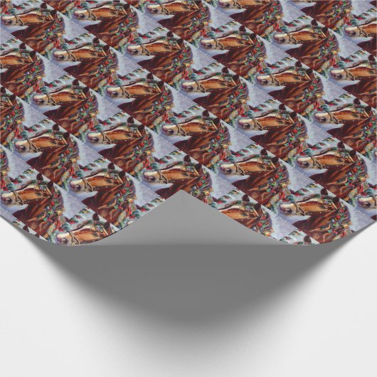 Kerstpaard 2 cadeaupapier (Hoek)