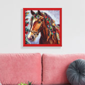 Kerstpaard 2 canvas afdruk (Insitu (Woonkamer))