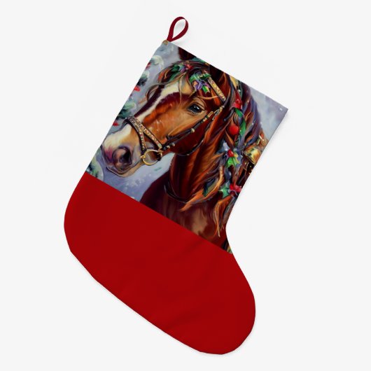 Kerstpaard 2 grote kerstsok (Voorkant (Hangend))
