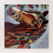 Kerstpaard (2) legpuzzel (Horizontaal)