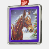 Kerstpaard 3 metalen ornament (Links)