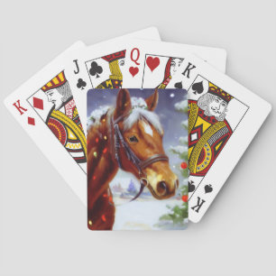 Kerstpaard (3) pokerkaarten