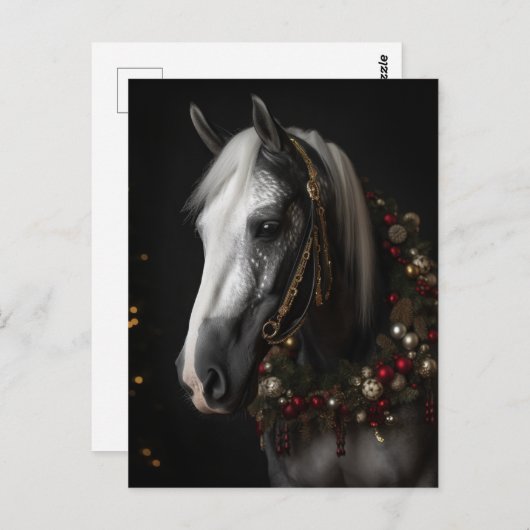 kerstpaard briefkaart (Voorkant / Achterkant)