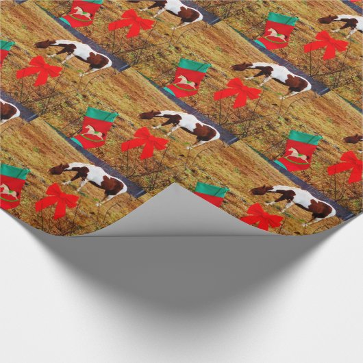 kerstpaard cadeaupapier (Hoek)