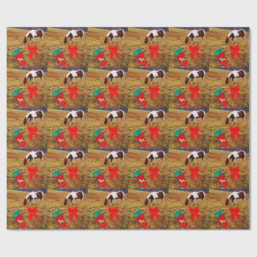 kerstpaard cadeaupapier (Vlak)