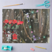 Kerstpaard Cowboylaarzen Poinsettia sneeuwpop Tissuepapier (Craft)