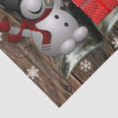 Kerstpaard Cowboylaarzen Poinsettia sneeuwpop Tissuepapier (Detail)