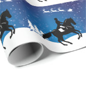 Kerstpaard Dressage Winter Cadeaupapier (Rol Hoek)