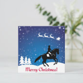 Kerstpaard Dressage Winter Kaart (Staand voorkant)