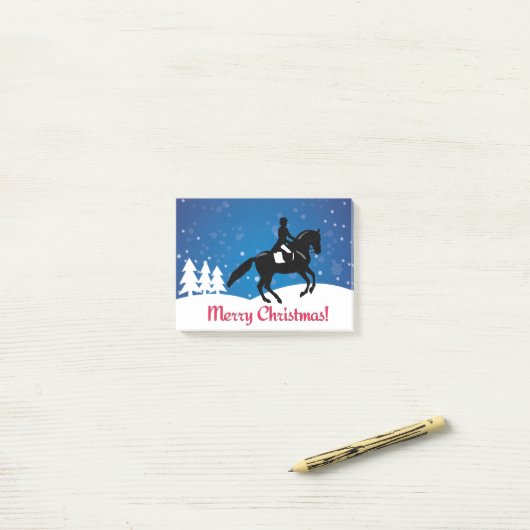Kerstpaard Dressage Winter Post-it® Notes (Op bureau)