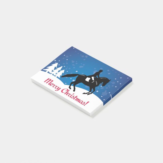 Kerstpaard Dressage Winter Post-it® Notes (Schuin)