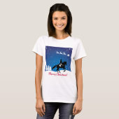 Kerstpaard Dressage Winter T-shirt (Voorkant volledig)