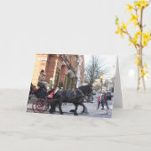 Kerstpaard en Carriage Sloane Square London Kaart (Gele Bloem)