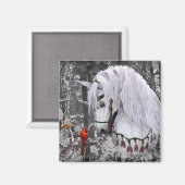 Kerstpaard en kardinalen magneet (Voorkant / Achterkant)