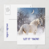 Kerstpaard en sneeuw feestdagenkaart (Voorkant / Achterkant)