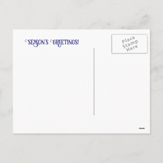 Kerstpaard en sneeuw feestdagenkaart (Achterkant)