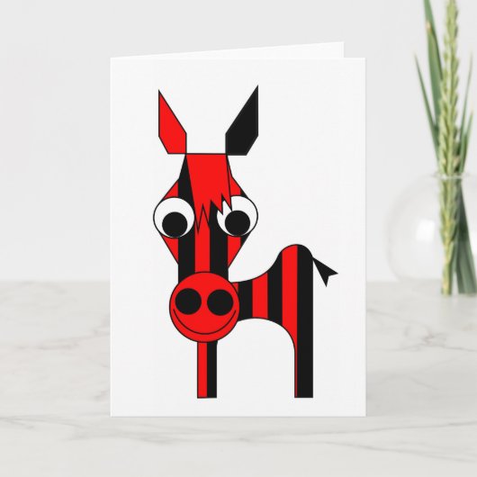 kerstpaard feestdagen kaart (Voorkant)