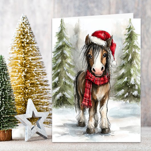 Kerstpaard Feestdagen Kaart