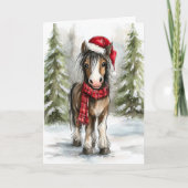 Kerstpaard Feestdagen Kaart (Voorkant)