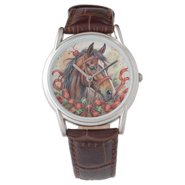 kerstpaard horloge (Voorkant)